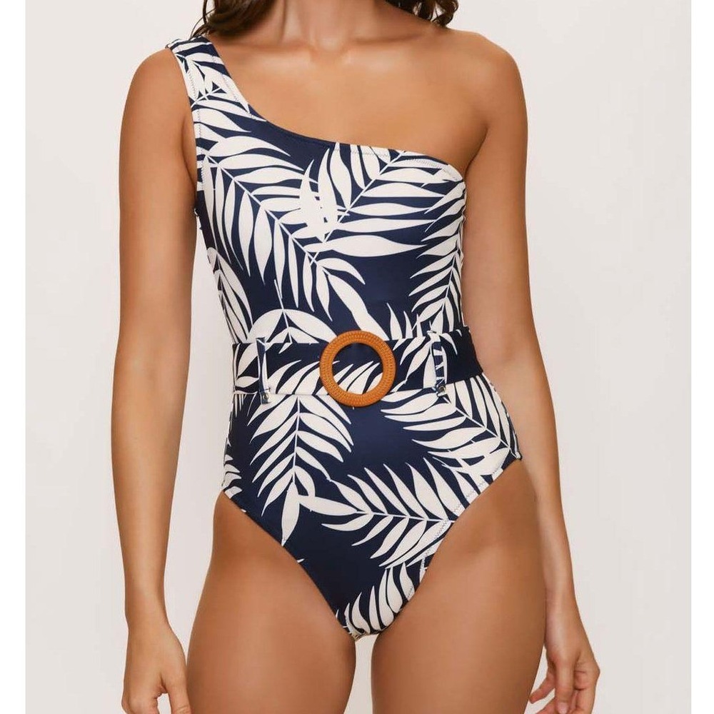 Hutch Bea One‎ Piece Navy Paradise Foliage Medium New With Tags